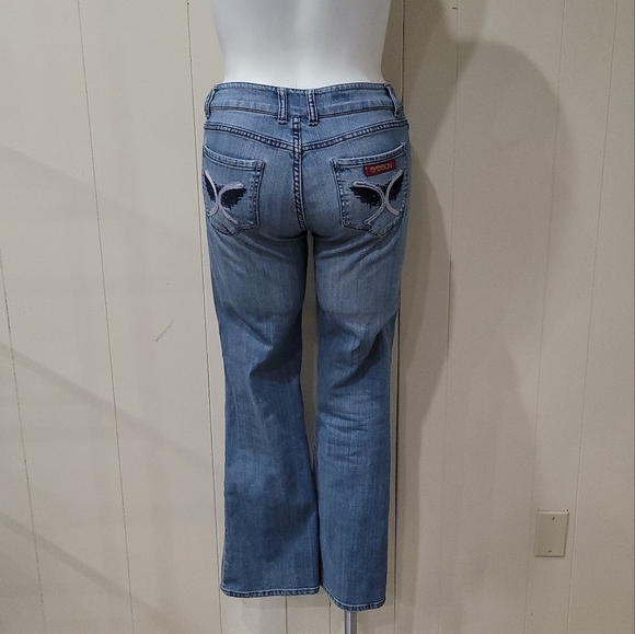 Sasson Light Wash Bootcut Boogie Stretch Denim VTG Jeans Sz 8 34"x30" - Picture 5 of 10